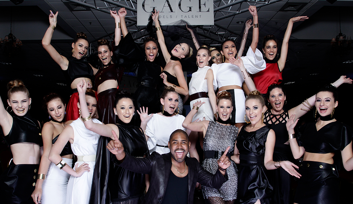 Models celebrate after a successful fashion event.